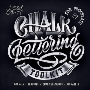 Procreate Chalk Lettering Toolkit: Brushes, Textures, Elements (Digital Download)