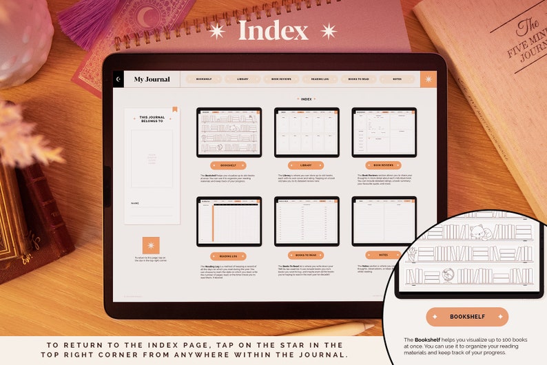 Digital Reading Journal: Goodnotes Planner, Book Tracker & Stickers ...