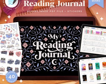 Digital Reading Journal: GoodNotes Book Tracker with Stickers (PDF Download)