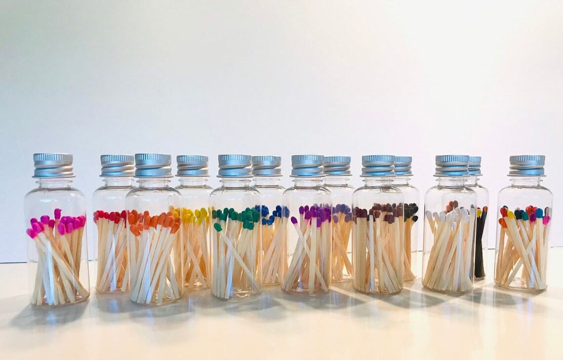 Coloured Matches in Mini Bottle Etsy