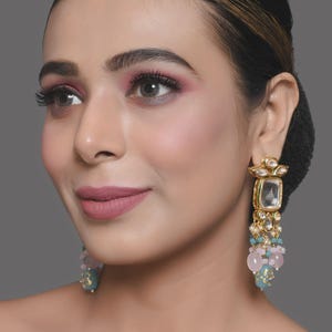 Kundan Perlen Creolen: Bollywood Indischer Schmuck