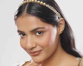 Kundan Sheeshpatti: Pearl Indian Bridal Hair Jewelry