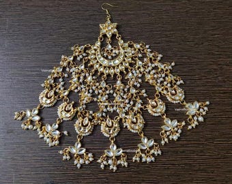 Kundan Passa: Indian Jhoomar Jewelry with Gold Tone