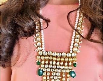 Gold Plated Kundan Necklace Set: Bollywood Indian Jewelry