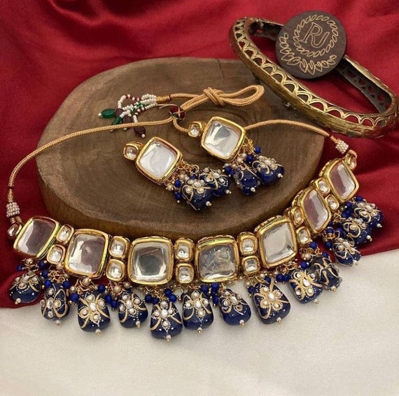Tanjore Kundan Choker Set Simple Kundan Set Multi Color Kundan