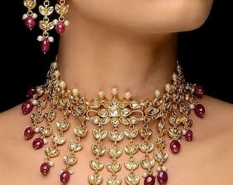 Indian Kundan Jewelry, Bollywood Jewelry, Butterfly Choker Set, Wedding Designer Bridal Jewelry, Pakistani Jewelry, Latest Necklace