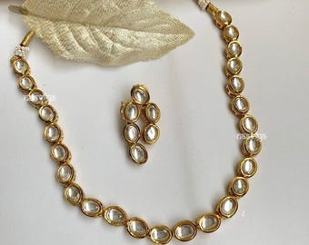 Kundan Necklace Set: Gold Plated Indian Jewelry
