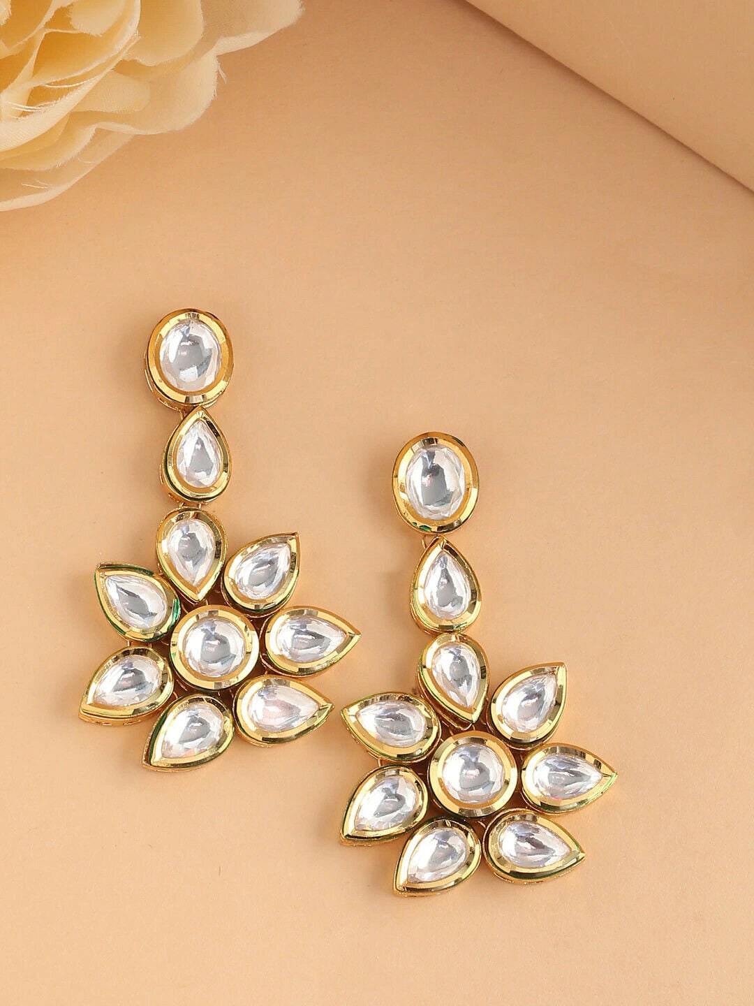 Buy Bindhani Women's Ethnic Gold-Plated Kundan & Polki Stone Earrings
