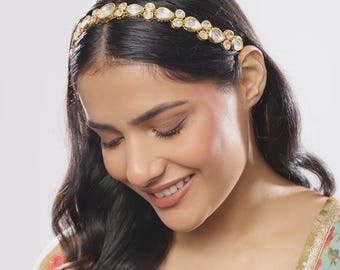 Kundan Sheeshpatti: Pearl Indian Bridal Hair Jewelry