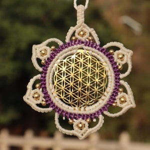 Mandala, flower of life, meditation, gift, macrame, mandala necklace, sacred geometry