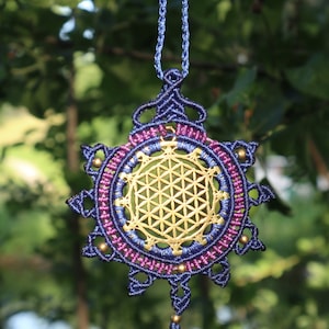 Mandala necklace, Sri Yantra, Flower of Life, Tree of Life, Macramee necklace, Sacred Geometry, Flower of Life, Shri Yantra, Mandala