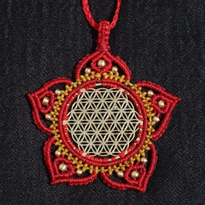 Mandala, Flower of Life, Meditation, Gift, Macrame, Mandala Necklace, Sacred Geometry