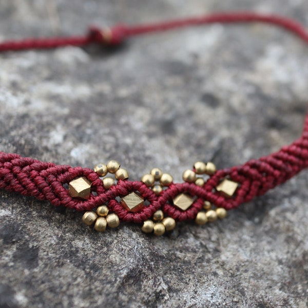 Indian Anklet, Fußkettchen mit indischen Messingelementen, Fußband, Hippie, Boho, Gypsy,