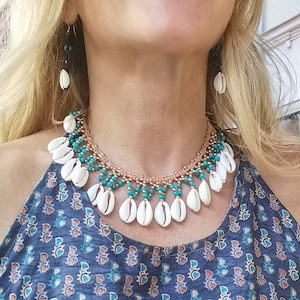 Shell necklace | Macrame shell choker | Cowrie shell necklace | Shell necklace | Boho necklace | Cowrie shell necklace