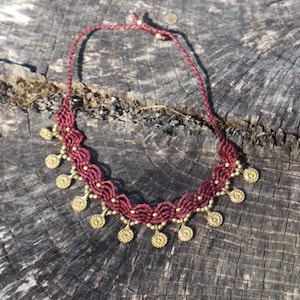 Indian anklet, anklet with Indian brass elements, footband, hippie, boho, gypsy