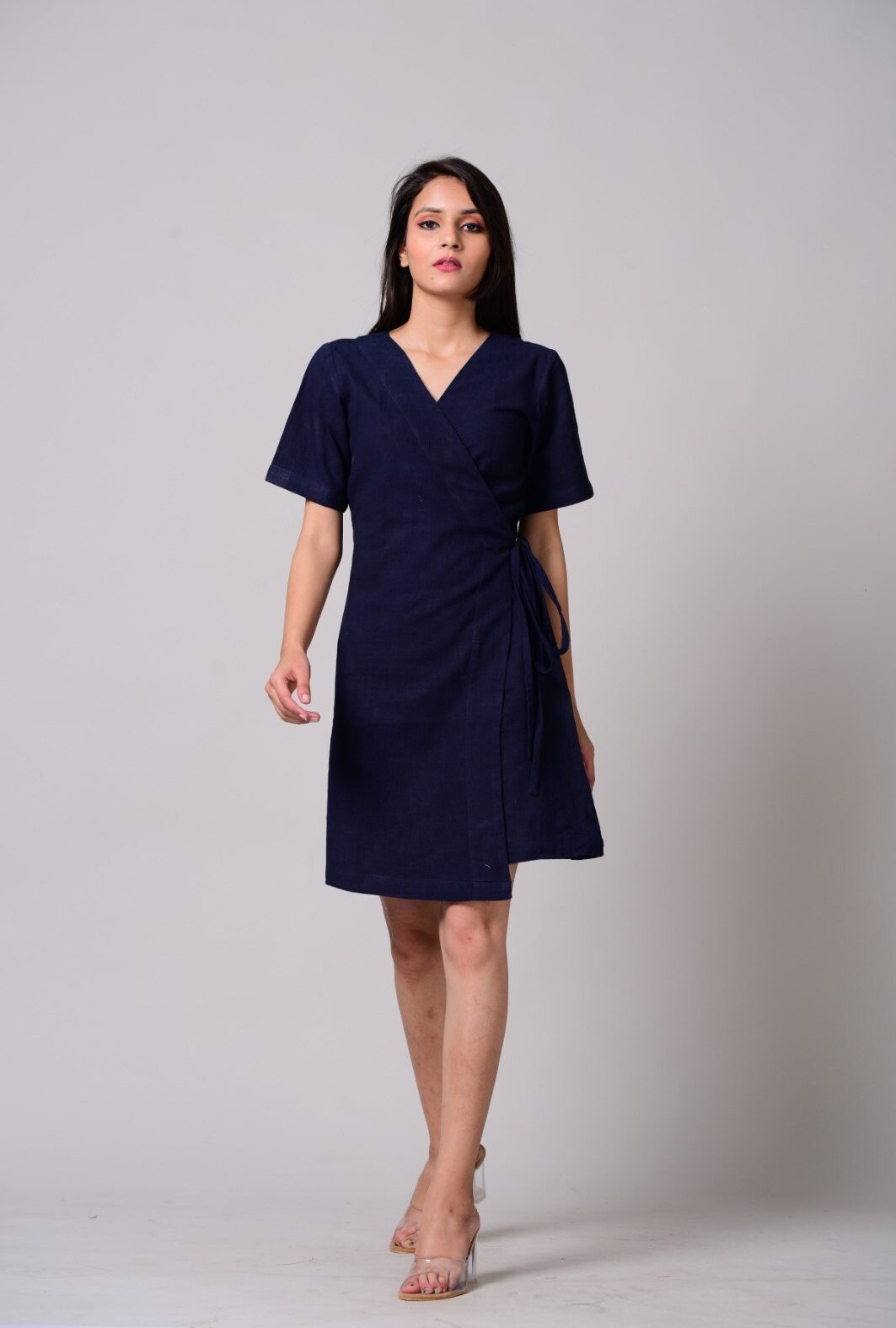 Linen Cotton Dress/ wrap dress/ Women's long dress linen Etsy