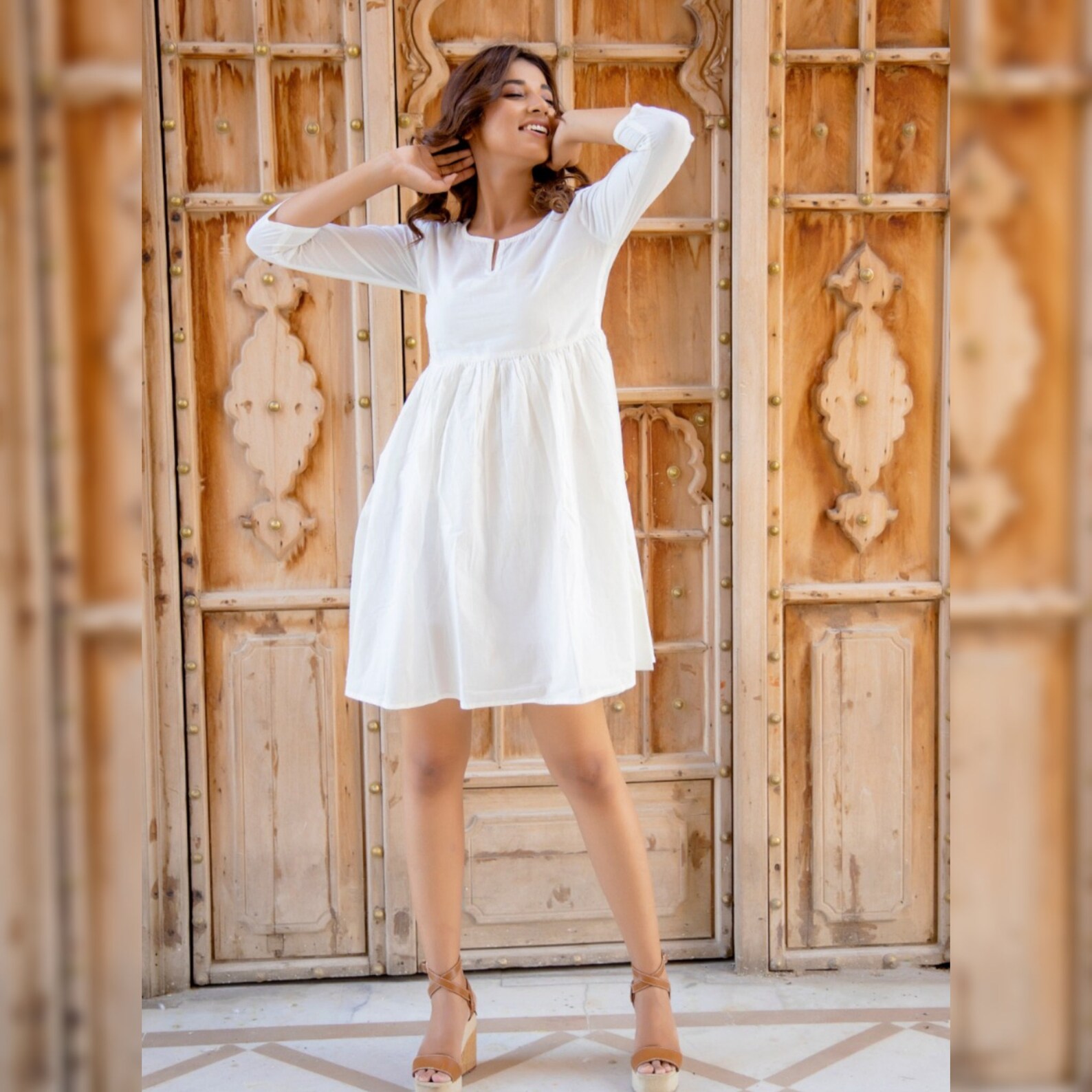 Reversible Jacket with White Dress/ Women Dress/ Cotton Etsy