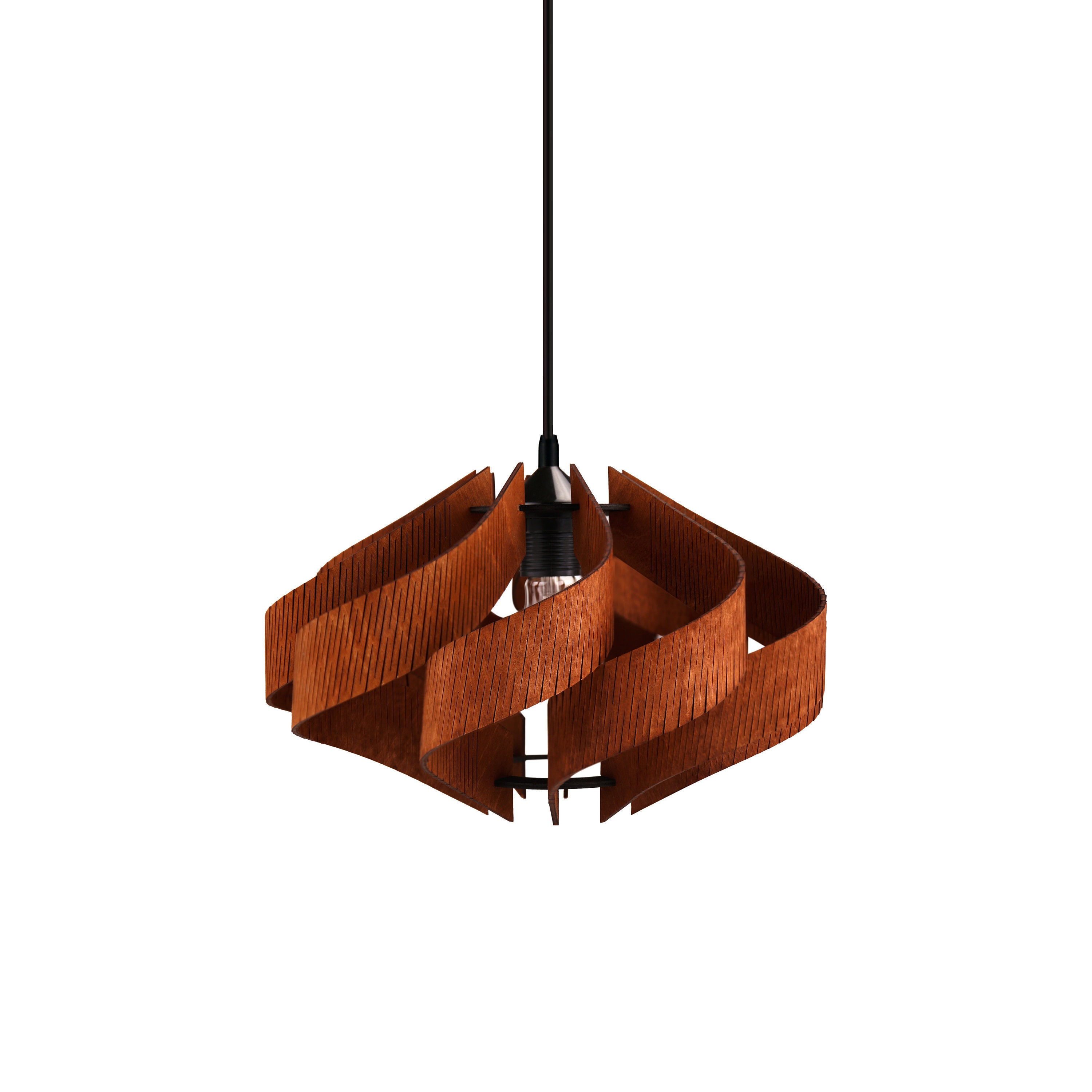 Lustre Suspendu en Bois de Lampe Fear