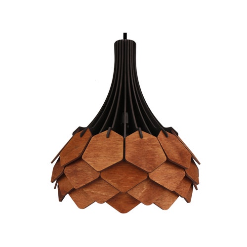 Walnut Wood Hanging Lamp. Handmade Wooden Lamp From Cologne Etsy