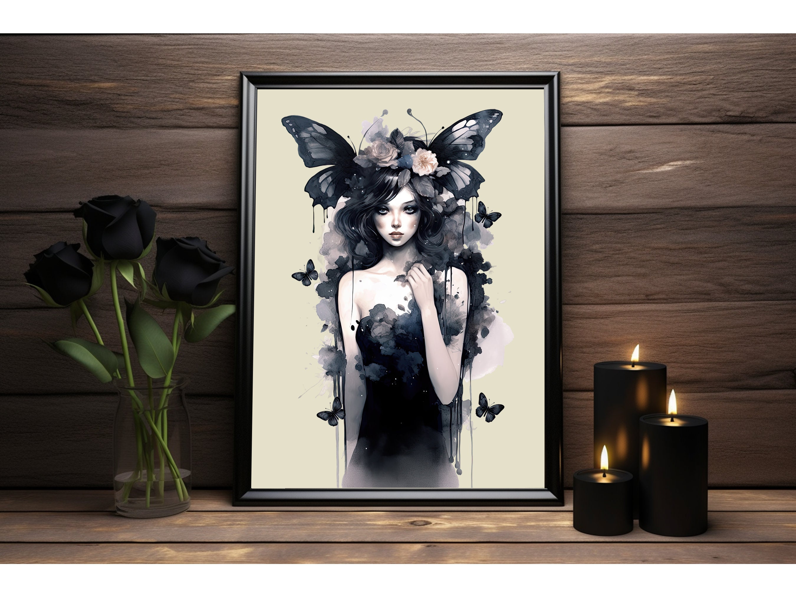 Dark Fairies Watercolor Clipart PNG, Magical Gothic Fairy Clipart, Goth ...