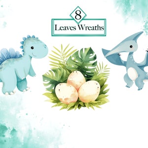 Watercolor Blue Baby Dinosaur Clipart PNG Bundle, Baby Shower, Nursery ...
