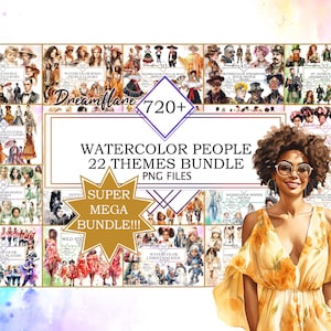 720+ Watercolor People Clipart Mega Bundle, People Clipart, Kids clipart, Family, Women, Men, Digital Download File, Commercial Use