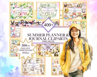 Summer Season Mega Bundle, Tropical Flower Clipart, Beach Clip Art, Scrapbooking, Junk Journaling, Lemon PNGs Digital Files, Summer Holidays