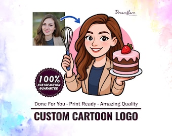 Custom Cartoon Portrait PNG Clipart, Custom Logo Portrait, Custom Portrait Design, Customized Logo Design, Digital Download, Commercial Use