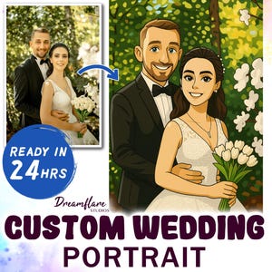 Ritratto di matrimonio personalizzato in formato PNG, design personalizzato per ritratto di coppia, regalo per ritratto di matrimonio, regalo per moglie e marito, regalo di anniversario, download digitale