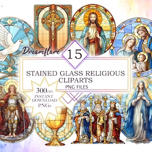 Stained Glass Church Window Clipart, Catholic Clipart, Christian Clipart, Religious Clipart, Nativity Scene, Church Clipart, Commercial Use