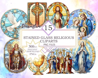 Stained Glass Church Window Clipart, Catholic Clipart, Christian Clipart, Religious Clipart, Nativity Scene, Church Clipart, Commercial Use