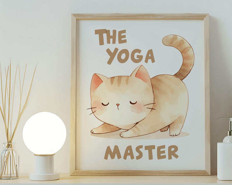 Aquarel schattige dieren yoga clipart bundel, meditatie illustraties, zelfzorg PNG, kawaii dieren PNG, digitaal downloadbestand, commercieel gebruik afbeelding 6