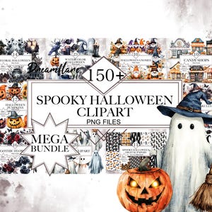 Spooky Halloween Clipart Mega Bundle, Gothic Halloween PNG, Spooky Halloween PNG, Gothic Clipart, Digital Download, Commercial Use