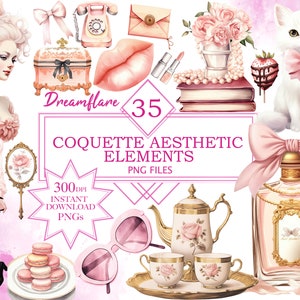 Coquette Aesthetic Poster Set of 15 / Coquette Aesthetic / Pink