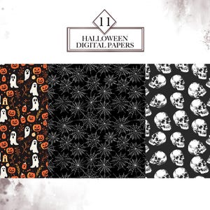 Halloween Digital Papers PNG Bundle, 12x12 Digital Paper, Seamless ...
