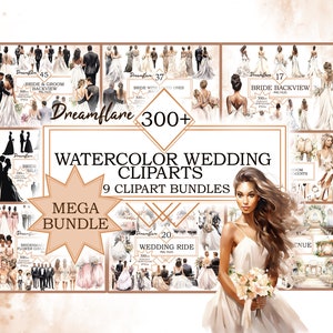Más de 300 acuarela boda Mega paquete PNG Clipart, imágenes prediseñadas de boda, imágenes prediseñadas nupciales, PNG de boda, archivo de descarga digital, uso comercial