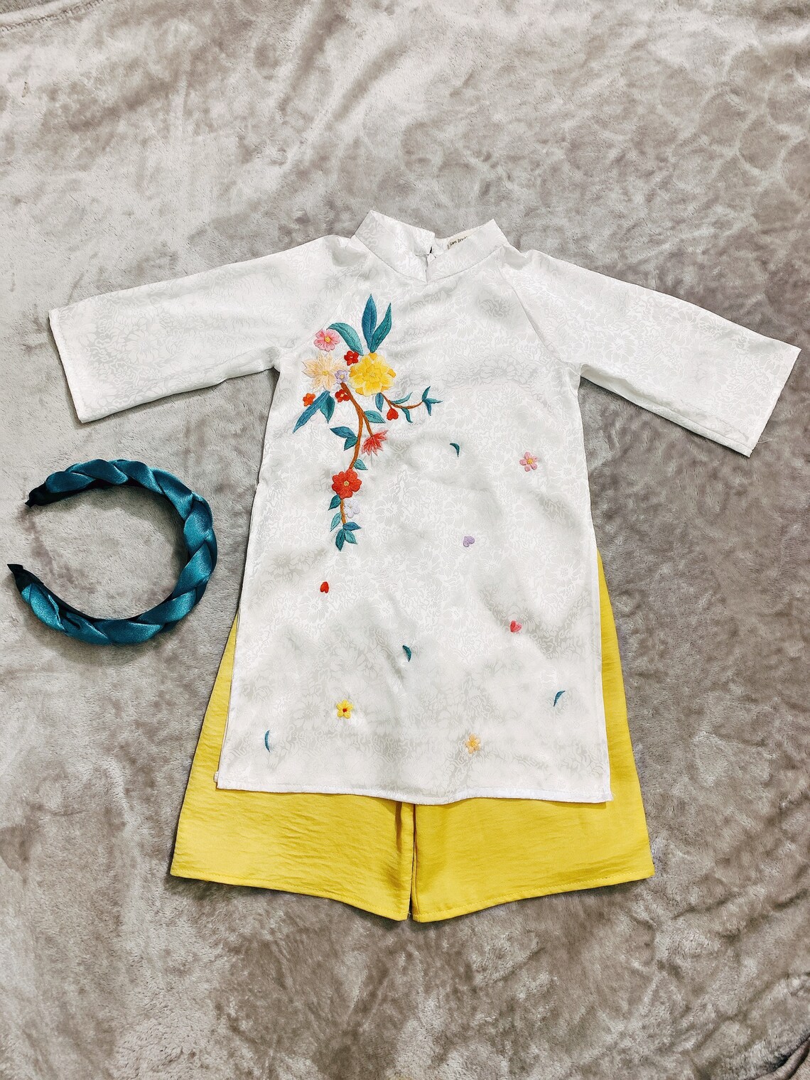 Ao dai baby traditional Vietnam dress baby Handembroidered Etsy