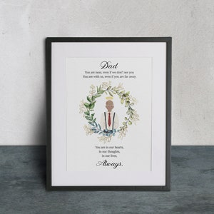 Ritratto di perdita di una persona cara, ritratto commemorativo personalizzato, illustrazione del ricordo, regalo di condoglianze personalizzato, in amorevole ricordo di papà