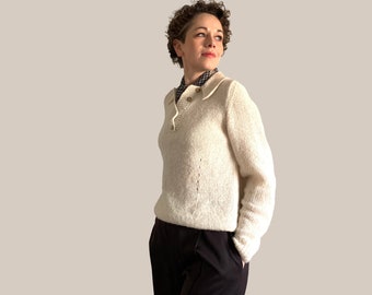 Knitting instructions - sweater with polo collar