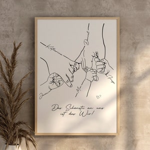 Poster A4 A3 A2 A1 | FAMILIE | personalisiert mit Namen | HOCHWERTIGER Druck auf 305g matt