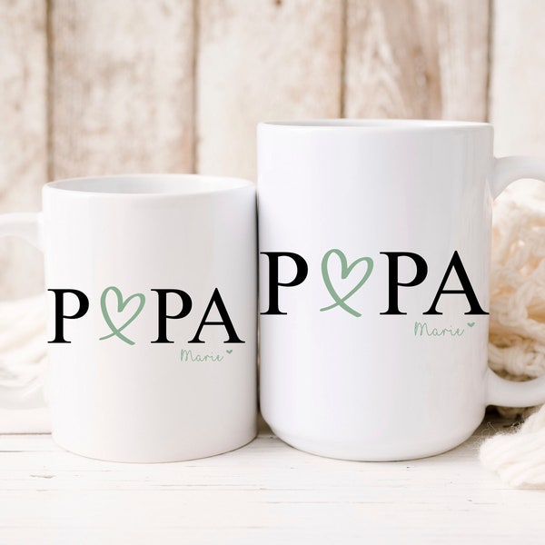 personalisierte Tasse | Papa oder Mama mit Kindernamen | Keramik