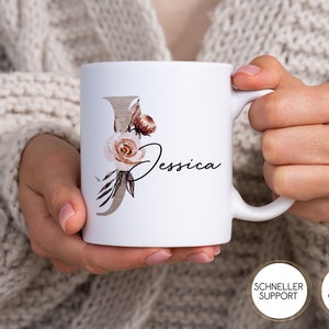 personalisierte Tasse - Wunschname | Anfangsbuchstabe  | auch in Emaille erhältlich