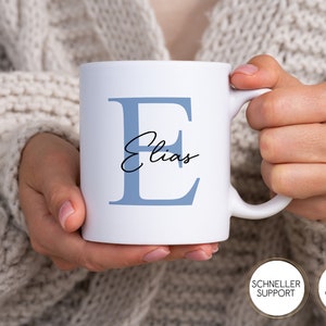 personalisierte Tasse - Anfangsbuchstabe | Wunschname | blau | rosa