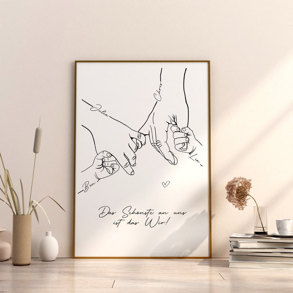 Poster A4 A3 A2 A1 PDF | FAMILIE | personalisiert mit Namen | HOCHWERTIGER Druck auf 305g matt