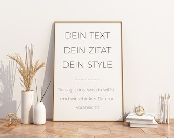 DRUCK | Poster A4 A3 A2 A1 | DEIN TEXT | Dein Spruch | Deine Weisheit | Dein Zitat