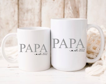 personalisierte Tasse | PAPA mit est. Geburtsjahr | Keramik | Standard | Jumbo