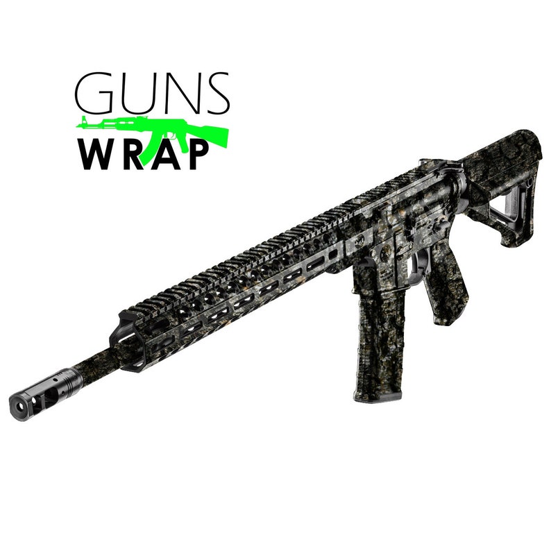 AR Series GunsWrap Bark-1 M4 AR-15 Premium Vinyl Skin Wrap Gun Rifle Skin Tactical Camouflage Kit for M4 Rifle /& AR-15