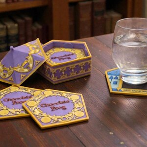 Magical Chocolat Frog Coaster set - Perfect for Wizarding Tea Time!