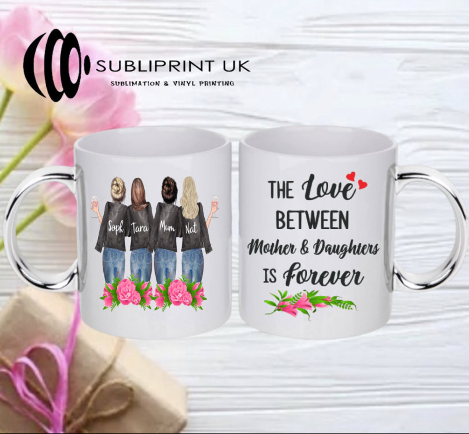 Mother and Daughter Personalised Mug Four Person Etsy