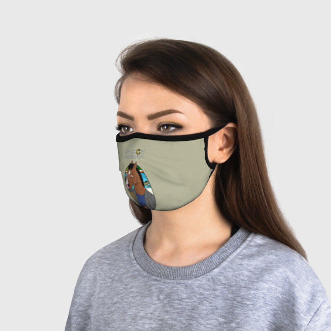 BoJack Horseman Face Mask Reusable Washable 100 Cotton Etsy